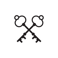 luxury royal key logo or icon design