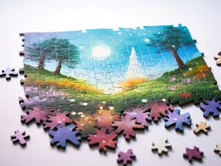 Engaging Custom Puzzle Mockup for Fun and Learning - AI Generated
