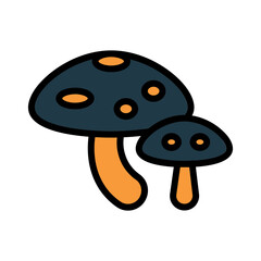 Fall Mushroom Season Filled Outline Icon