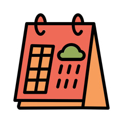 Cloud Date Month Filled Outline Icon