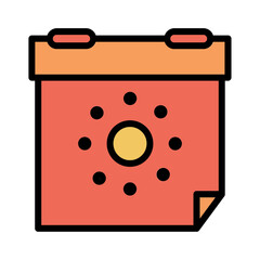 Date Sun Spring Filled Outline Icon