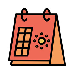 Sun Date Month Filled Outline Icon