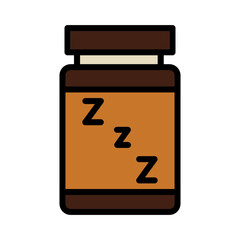 Bed Bottle Dream Filled Outline Icon