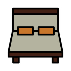 Bed Hotel Sleep Filled Outline Icon