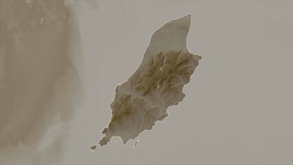 Isle of Man outlined. Sepia elevation map © zelwanka