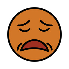Emoji Face Sleep Filled Outline Icon