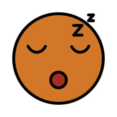 Emoji Face Sleep Filled Outline Icon
