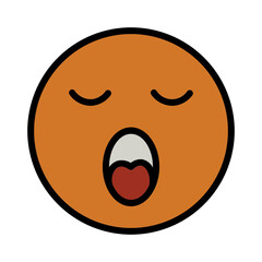 Emoji Face Sleep Filled Outline Icon
