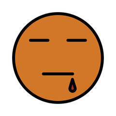 Emoji Face Sleep Filled Outline Icon