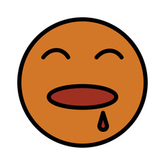 Emoji Face Sleep Filled Outline Icon