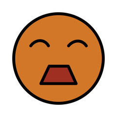 Emoji Face Sleep Filled Outline Icon