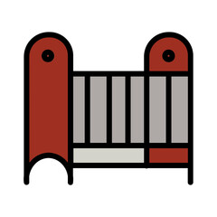 Baby Bed Cradle Filled Outline Icon