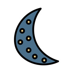 Sleep Night Moon Filled Outline Icon