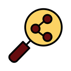 Context Search Network Filled Outline Icon