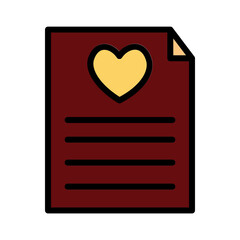 Letter Love Mail Filled Outline Icon