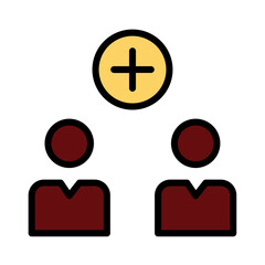 Obraz premium Add New People Filled Outline Icon