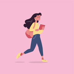 Woman Holding Book Vector