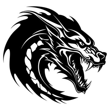 dragon roaring silhouette