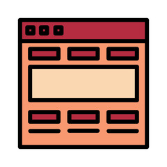 Fototapeta premium App Development Web Filled Outline Icon