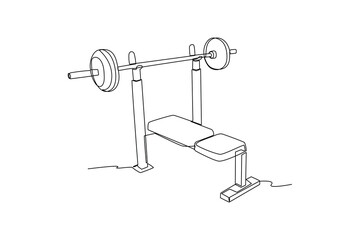 Body gym bench press. Sport minimalist concept.