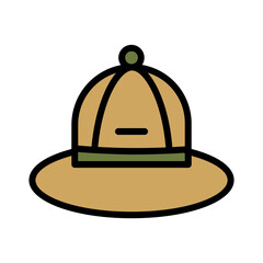 Naklejka premium Hat Protection Sun Filled Outline Icon