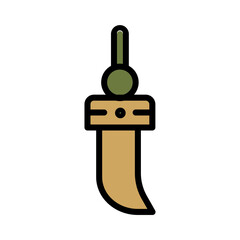 Knife Sword Weapons Filled Outline Icon
