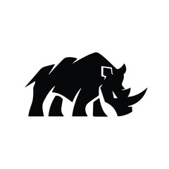 Rhino vector icon logo design template.