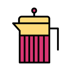 Bean Press Drink Filled Outline Icon
