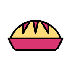 Bread Loaf Roll Filled Outline Icon