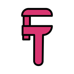 Tool Work Wrench Filled Outline Icon