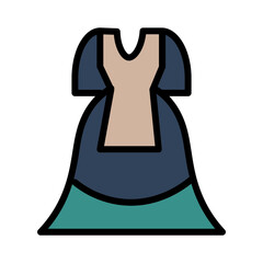 Clothes Fashion Female Filled Outline Icon