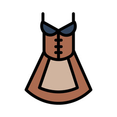 Costume Woman Dress Filled Outline Icon