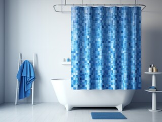 Stylish Shower Curtain Mockup for Bathroom Decor - AI Generated