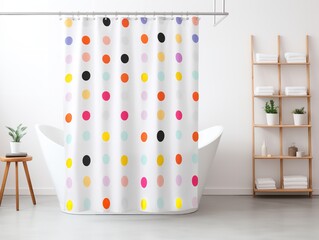 Stylish Shower Curtain Mockup for Bathroom Decor - AI Generated