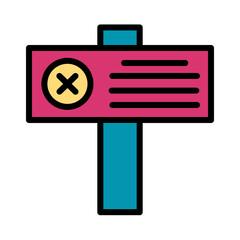 Fototapeta premium Board Danger Tag Filled Outline Icon