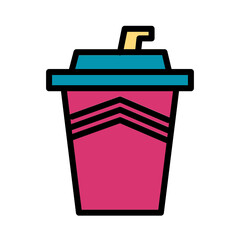 Drink Glass Juice Filled Outline Icon