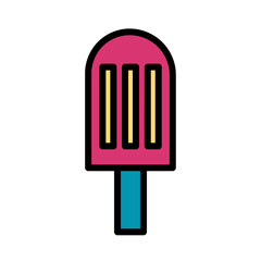 Summer Ice Cream Filled Outline Icon