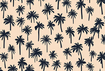 palm trees seamless pattern, coconut background - obrazy, fototapety, plakaty