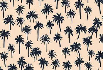 Poster palm trees seamless pattern, coconut background © Produzir