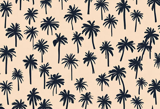 palm trees seamless pattern, coconut background