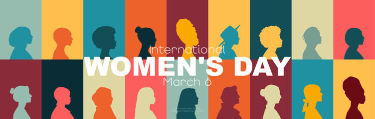 International Women's Day banner. - obrazy, fototapety, plakaty