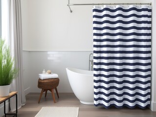Stylish Shower Curtain Mockup for Bathroom Decor - AI Generated