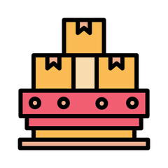 Business Factory Machine Filled Outline Icon