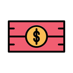Money Paper Dollar Filled Outline Icon