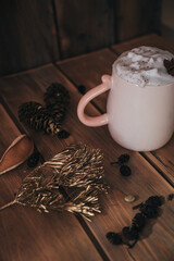 Warming drink with whipped cream.