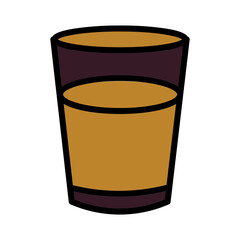 Drink Glass Milk Filled Outline Icon