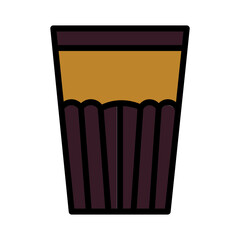 Drink Glass Milk Filled Outline Icon