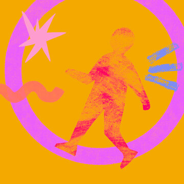 Human profile concept with abstract background illustration