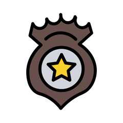 Badge Law Gold Filled Outline Icon