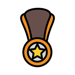 Award Medal Gold Filled Outline Icon